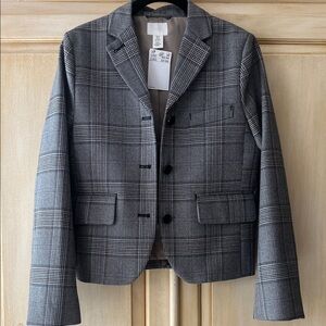 H&M Gray Plaid Blazer-fully lined-NWT